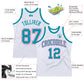 Custom White Teal-Pink Authentic Throwback Basketball Jersey Limited