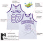 Custom White White-Purple Authentic Throwback Basketball Jersey Limited