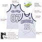 Custom White White-Navy Authentic Throwback Basketball Jersey Limited