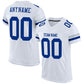 Custom White Royal-Silver Mesh Authentic Football Jersey Limited