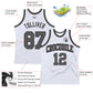 Custom White Steel Gray-Black Authentic Throwback Basketball Jersey Limited