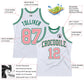 Custom White Medium Pink-Kelly Green Authentic Throwback Basketball Jersey Limited
