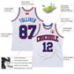 Custom White Royal-Red Authentic Throwback Basketball Jersey Limited