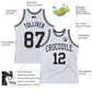 Custom White Black Pinstripe Black Authentic Basketball Jersey Limited