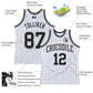 Custom White Black Pinstripe Black-Gray Authentic Basketball Jersey Limited