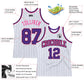 Custom White Black Pinstripe Purple-Pink Authentic Basketball Jersey Limited