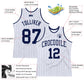 Custom White Navy Pinstripe Navy Authentic Basketball Jersey Limited