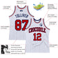 Custom White Navy Pinstripe Red Authentic Basketball Jersey Limited