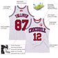 Custom White Red Pinstripe Red-Royal Authentic Basketball Jersey Limited