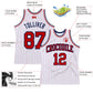 Custom White Red Pinstripe Red-Navy Authentic Basketball Jersey Limited