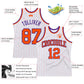 Custom White Orange Pinstripe Orange-Purple Authentic Basketball Jersey Limited