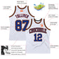 Custom White Royal Orange-Black Authentic Throwback Basketball Jersey Limited