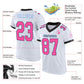Custom White Pink Black-Light Blue Mesh Authentic Football Jersey Limited