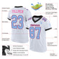 Custom White Light Blue Black-Pink Mesh Authentic Football Jersey Limited