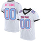 Custom White Light Blue Black-Pink Mesh Authentic Football Jersey Limited