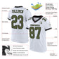 Custom White Olive-Black Mesh Authentic Football Jersey Limited