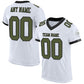 Custom White Olive-Black Mesh Authentic Football Jersey Limited