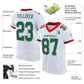 Custom White Kelly Green-Red Mesh Authentic Football Jersey Limited