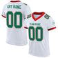 Custom White Kelly Green-Red Mesh Authentic Football Jersey Limited