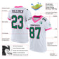 Custom White Kelly Green-Pink Mesh Authentic Football Jersey Limited