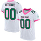 Custom White Kelly Green-Pink Mesh Authentic Football Jersey Limited