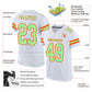 Custom White Pea Green-Orange Mesh Authentic Football Jersey Limited