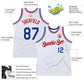 Custom White Royal-Red Authentic Throwback Basketball Jersey Limited