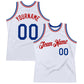 Custom White Royal-Red Authentic Throwback Basketball Jersey