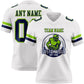 Custom White Navy-Neon Green Authentic Football Jersey Limited