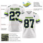 Custom White Navy-Neon Green Authentic Football Jersey Limited