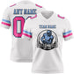 Custom White Pink Black-Light Blue Authentic Football Jersey Limited