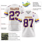 Custom White Purple-Gold Authentic Football Jersey Limited