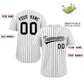 Custom White Black Stripe Fashion Authentic Baseball Jersey Limited