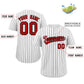 Custom White Red-Black Stripe Fashion Authentic Baseball Jersey Limited