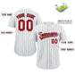 Custom White Red-Navy Stripe Fashion Authentic Baseball Jersey Limited