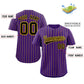 Custom Purple Black-Yellow Stripe Fashion Authentic Baseball Jersey Limited