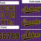 Custom Purple Black-Yellow Stripe Fashion Authentic Baseball Jersey Limited