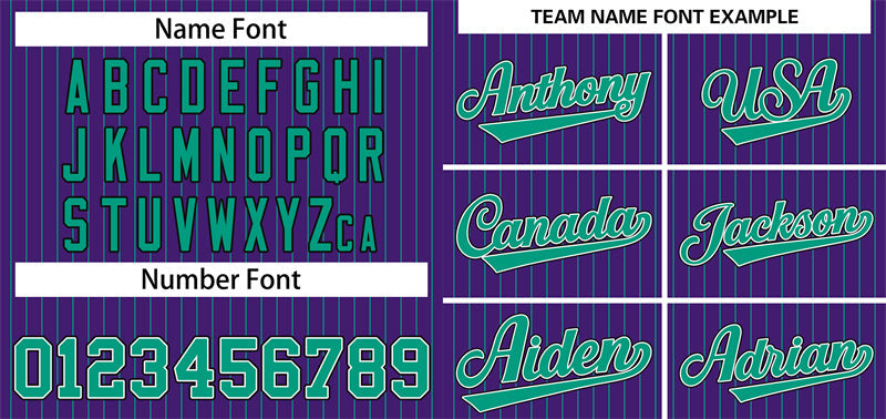 Custom Purple Teal-Black Stripe Fashion Authentic Baseball Jersey Limited