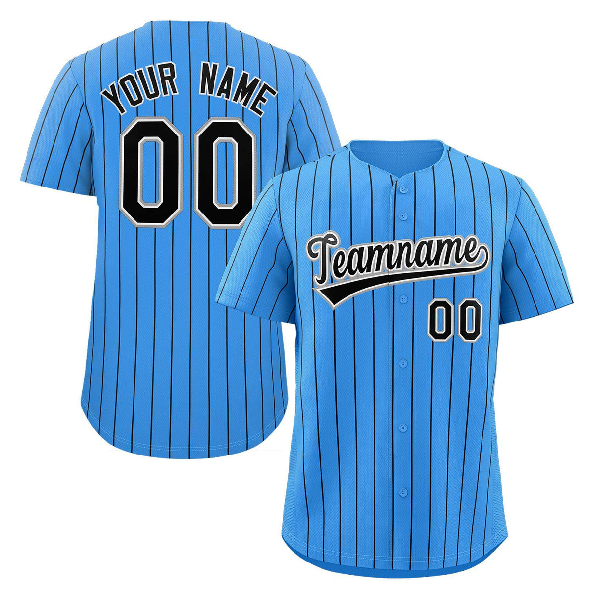 Custom Pinstripe Baseball Jerseys and Button-Down Shirts for Team Sports