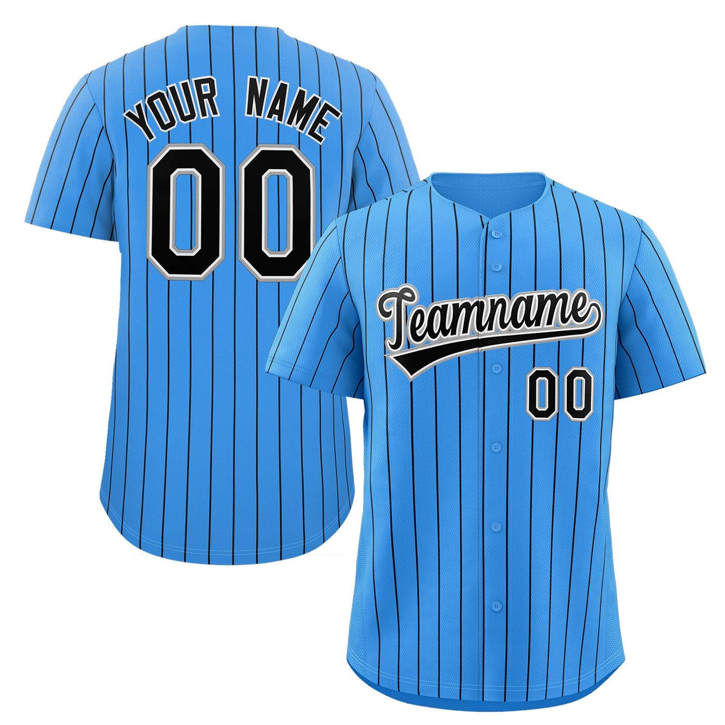 Custom Pinstripe Baseball Jerseys and Button-Down Shirts for Team Sports