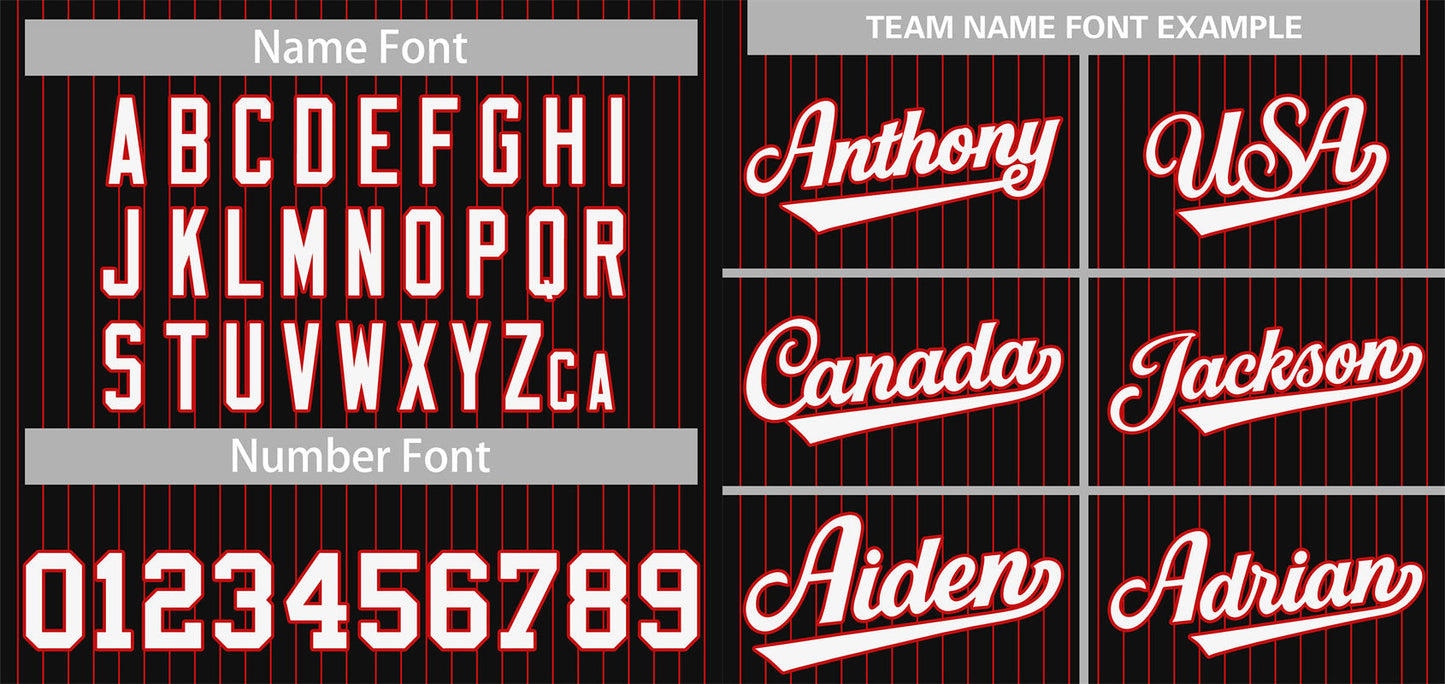 Custom Black White-Red Stripe Fashion Authentic Baseball Jersey Limited