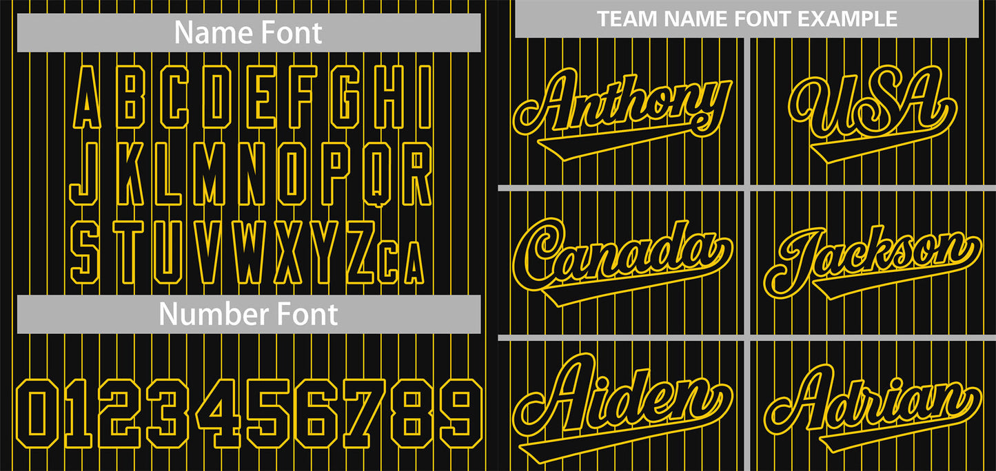 Custom Black Yellow Stripe Fashion Authentic Baseball Jersey Limited