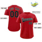 Custom Red Black-White Stripe Fashion Authentic Baseball Jersey Limited