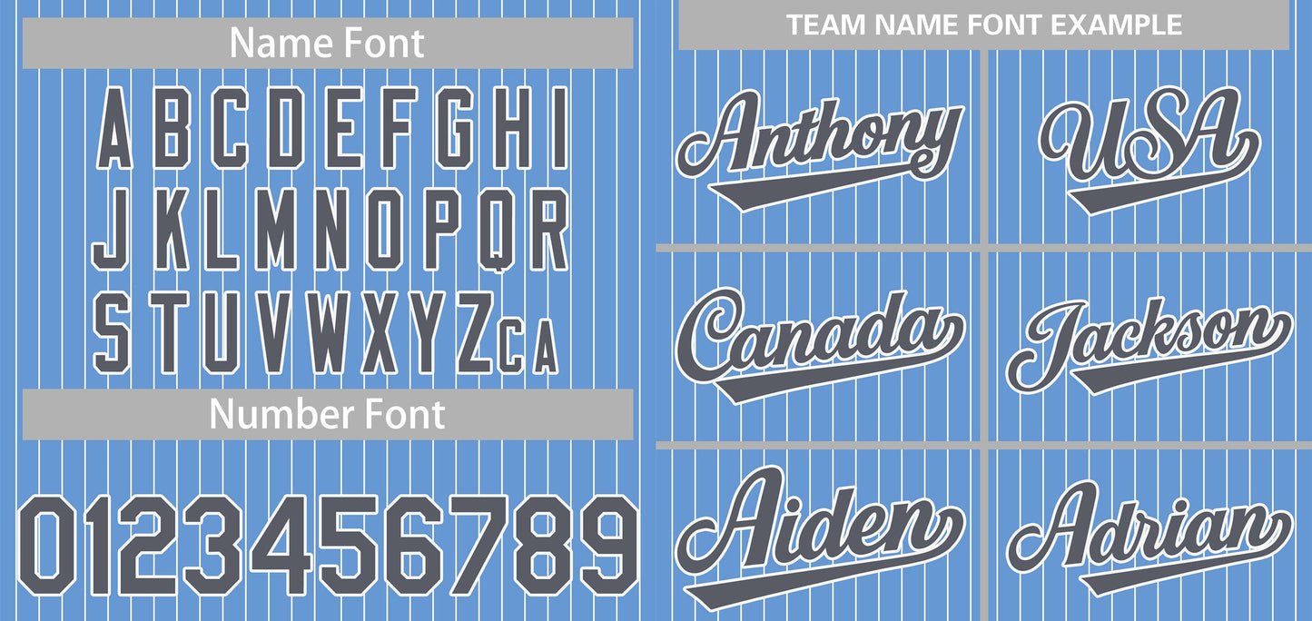 Custom Light Blue Navy-White Stripe Fashion Authentic Baseball Jersey Limited