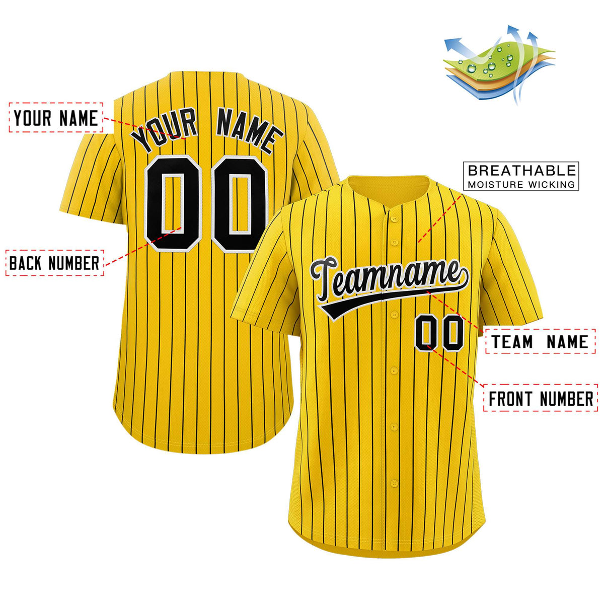 Custom Mens Personalized Pinstripe Baseball Jersey Team Sport Uniforms Limited