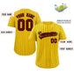 Custom Yellow Crimson-Black Stripe Fashion Authentic Baseball Jersey Limited