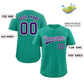 Custom Teal Purple-White Stripe Fashion Authentic Baseball Jersey Limited