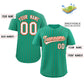Custom Teal White-Orange Stripe Fashion Authentic Baseball Jersey Limited