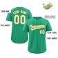 Custom Teal White-Gold Stripe Fashion Authentic Baseball Jersey Limited