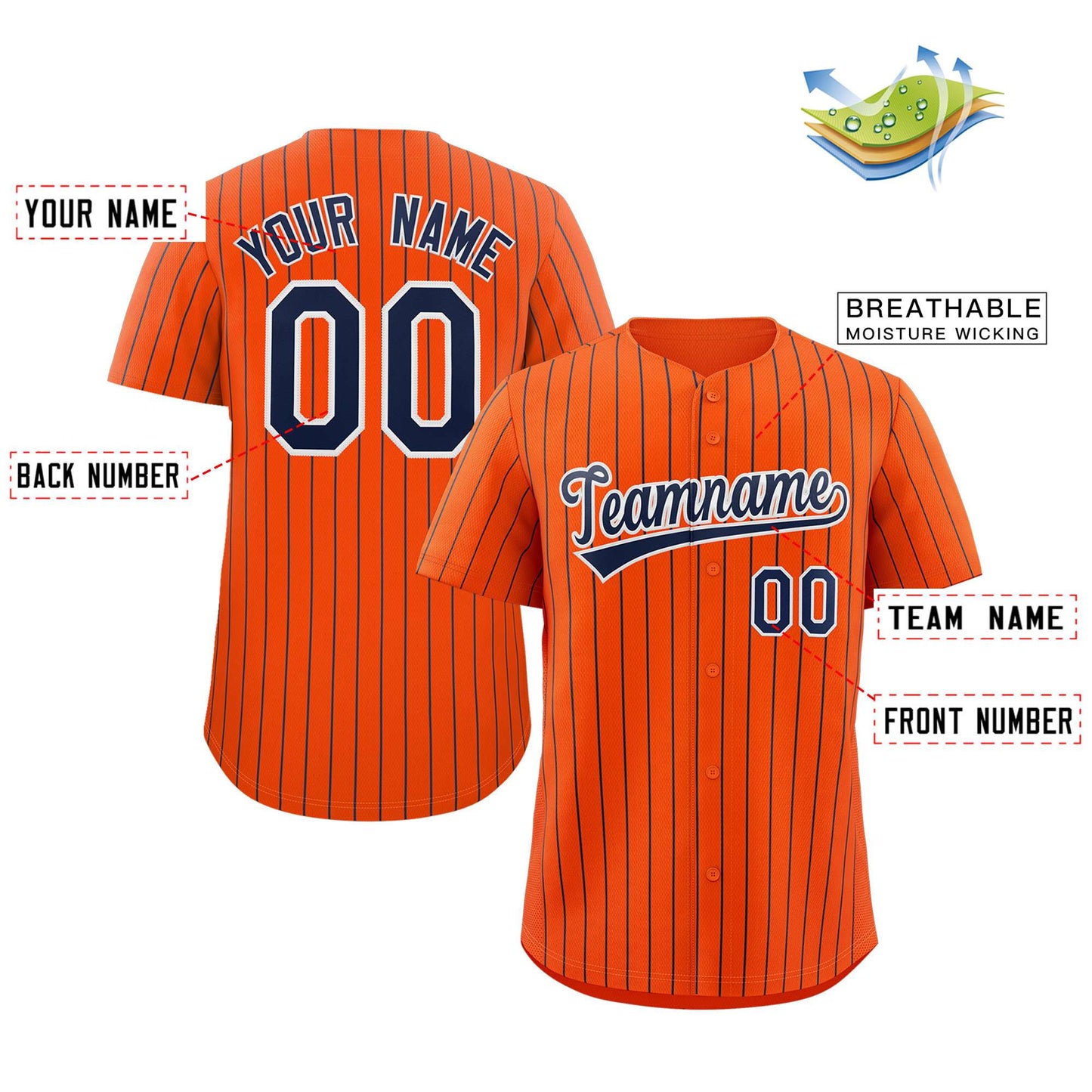 Custom Mens Personalized Pinstripe Baseball Jersey Team Sport Uniforms Limited